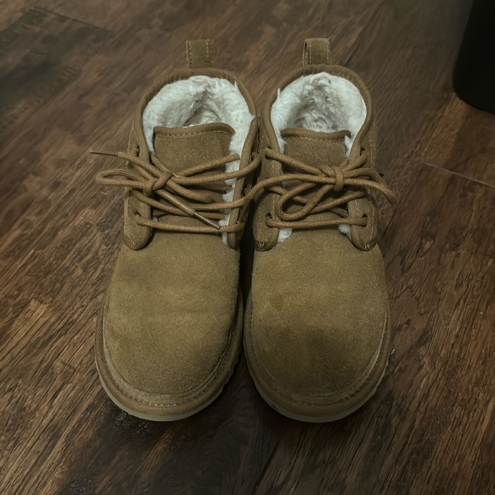 UGG Chestnut Lace-Up Suede Shearling Boots